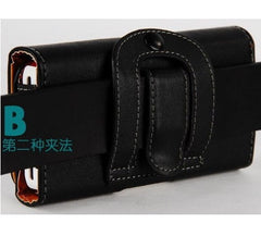 Smooth/Lichee Pattern Leather Pouch Belt Clip Bag