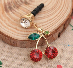 Cherry Crystal Diamond Pendant Dustproof Plug