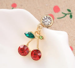 Cherry Crystal Diamond Pendant Dustproof Plug