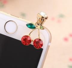 Cherry Crystal Diamond Pendant Dustproof Plug