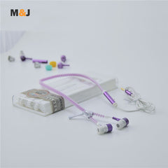 Glow Luminous Light Metal Zipper Earphone