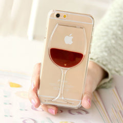 Liquid Quicksand Red Wine Transparent Phone Case