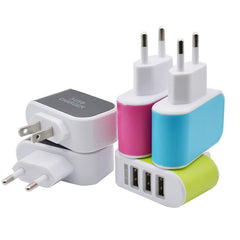 3 USB Port Wall Charger Travel AC Power Adapter