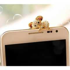 Golden Koala Rhinestone Dustproof Plug