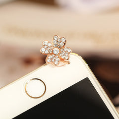 Luck Leaves Shape Front Anti Dust Plug Rhinestone