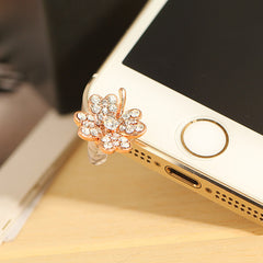 Luck Leaves Shape Front Anti Dust Plug Rhinestone