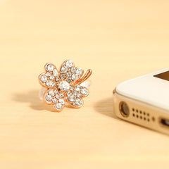 Luck Leaves Shape Front Anti Dust Plug Rhinestone