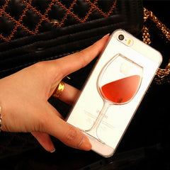 Liquid Quicksand Red Wine Transparent Phone Case