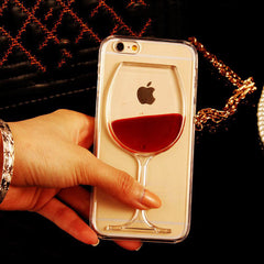 Liquid Quicksand Red Wine Transparent Phone Case