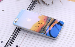Modern Blue Ray Light Clear Mobile Phone Case