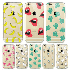 Summer Fruit Banana Unicorn Transparent Silicone Soft TPU Cases