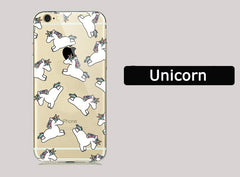 Summer Fruit Banana Unicorn Transparent Silicone Soft TPU Cases