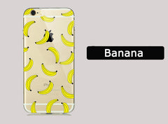 Summer Fruit Banana Unicorn Transparent Silicone Soft TPU Cases