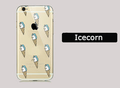 Summer Fruit Banana Unicorn Transparent Silicone Soft TPU Cases