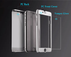 Hard Ultra Thin Cover Phone Case + Tempered Glass