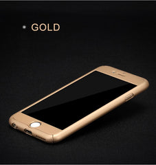 Hard Ultra Thin Cover Phone Case + Tempered Glass