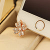 Luck Leaves Shape Front Anti Dust Plug Rhinestone