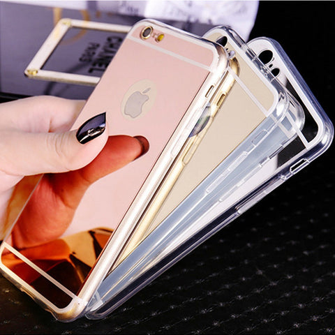 Clear Silicone Edge + Shinny Mirror Back Cover