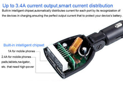 Fast Dual USB Smart Car Mobile Phone Charger LED Digital Display