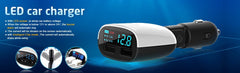 Fast Dual USB Smart Car Mobile Phone Charger LED Digital Display