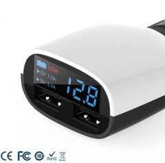 Fast Dual USB Smart Car Mobile Phone Charger LED Digital Display